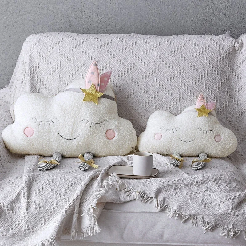 Bolster Cushion Round - Cloud Plush Toy Decorative Cushion for