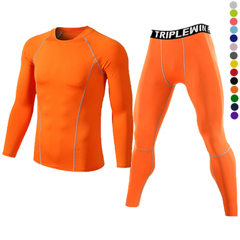 Pilates Yoga Leggings - Men Long Sleeve Tracksuits GYM Fitness