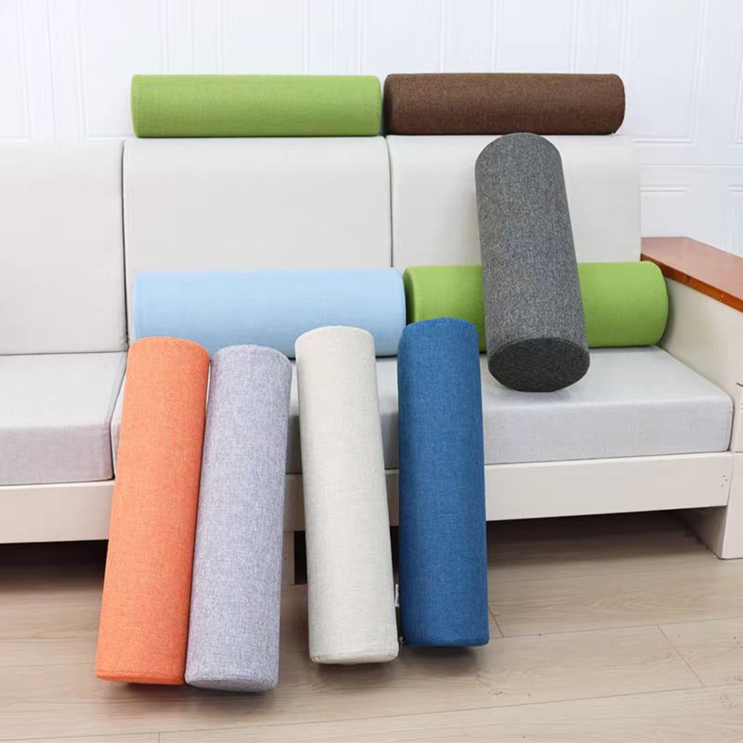 Bolster Cushion Round - 10cm Diameters Linen Cylinder Bolster Pillow