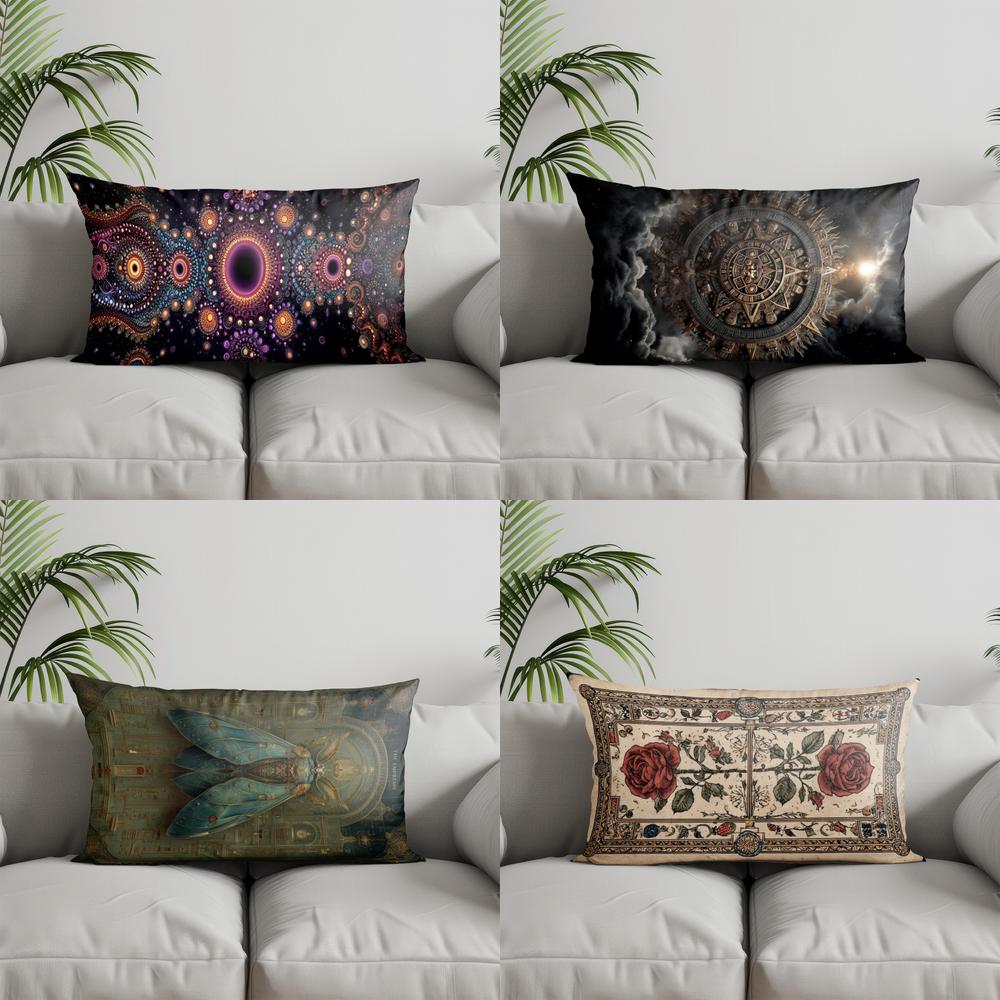 Bolster Cushion Round - Home Decor Colorful Mystical Round Pattern