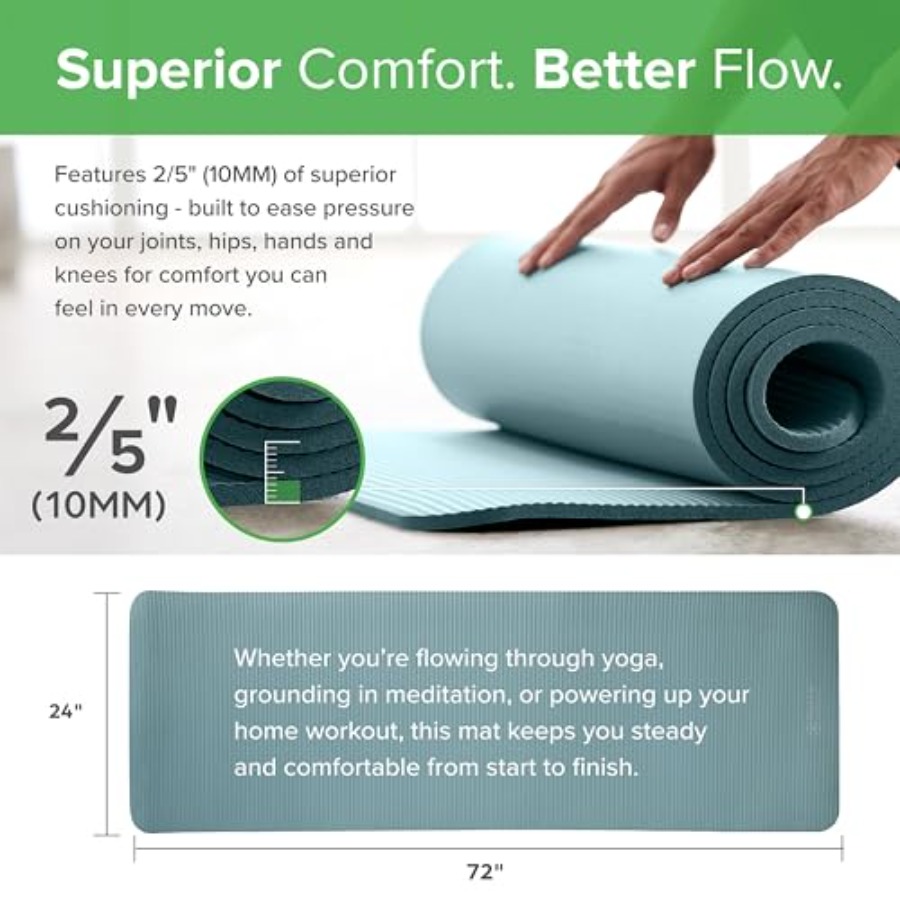 Thick Yoga Mat, Exercise and F - Pilates Yoga Joint 评论和价格
