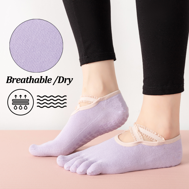 Ladies Non-Slip Pilates Socks  - Fitness Yoga Pilates 评论和价格