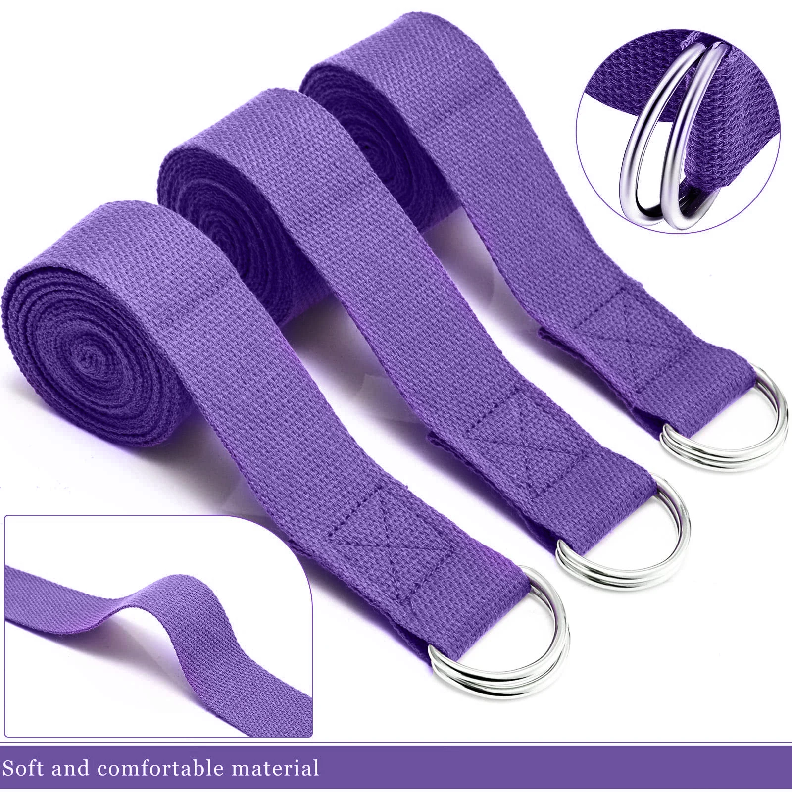 183*3.8cm Yoga Strap Cotton Ex - Pilates Yoga Ring Exercises 评论和价格