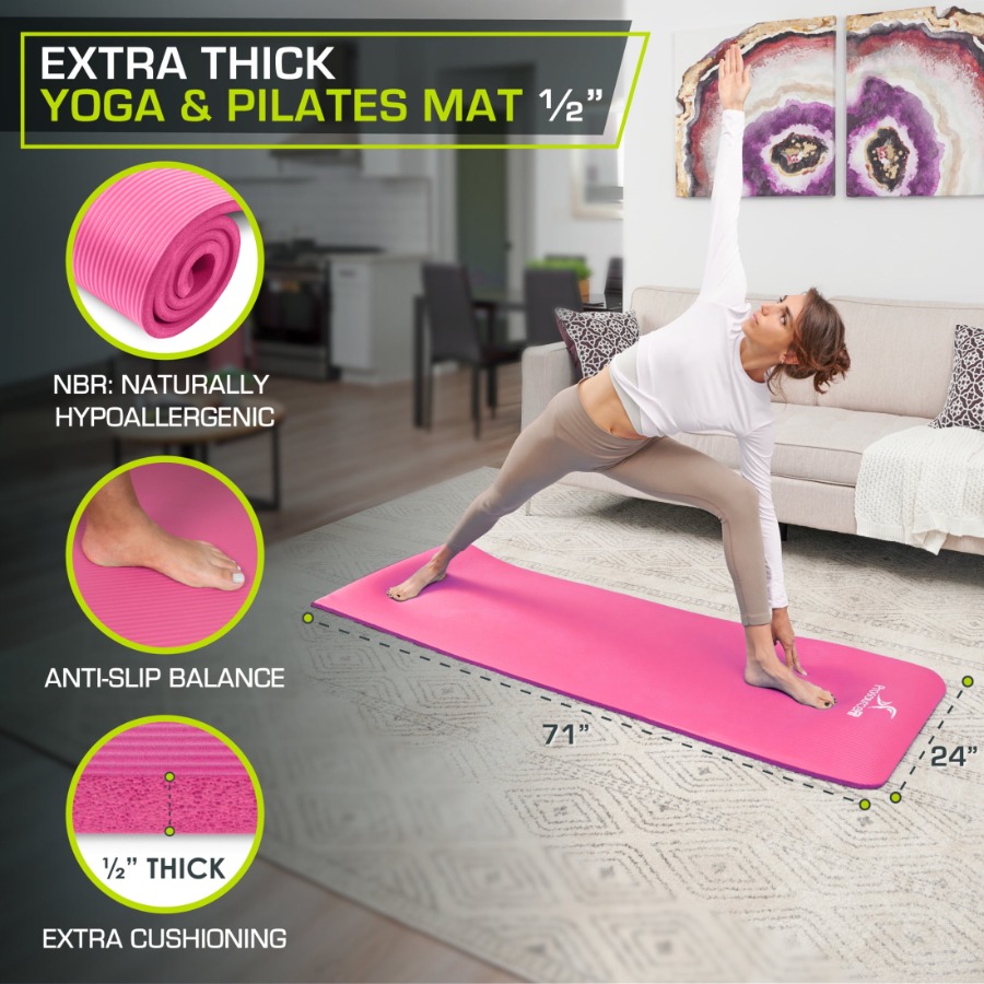 Extra Thick Yoga and Pilates M - Pilates Yoga Or 评论和价格